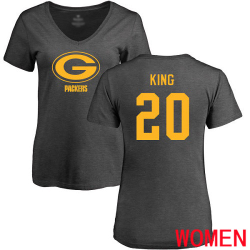 Green Bay Packers Ash Women #20 King Kevin One Color Nike NFL T Shirt